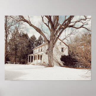 Stein-Farmhaus-Druck Poster