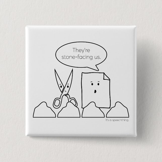 Stein-Gesicht Knopf Button (Vorderseite)