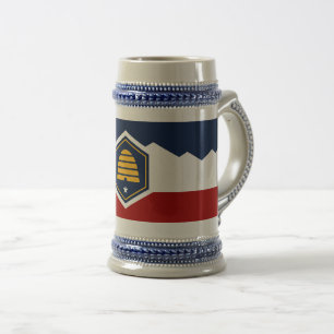 Stein mit Flagge von Utah, USA Bierglas