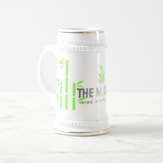 Stein Mug(Weiß/Gold) Bierglas (Vorderseite Links)