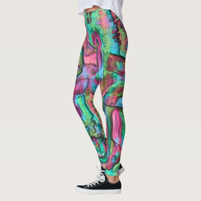 Stein oder geruchelt mit sanft seidigen Farbtönen Leggings (Links)