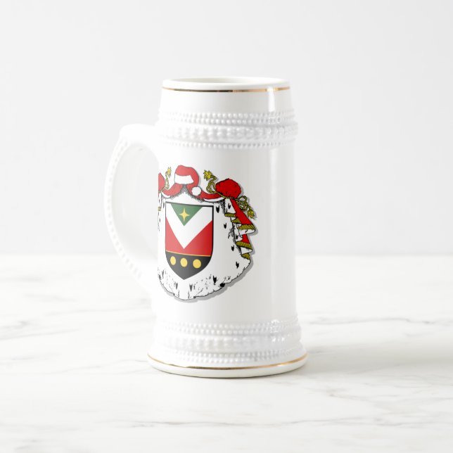 Stein - Personalisiert mit dem Botschafter-Wappen Bierglas (Vorderseite Links)