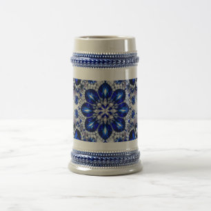 Stein-Tasse mit blauweißem Farbdesign Bierglas
