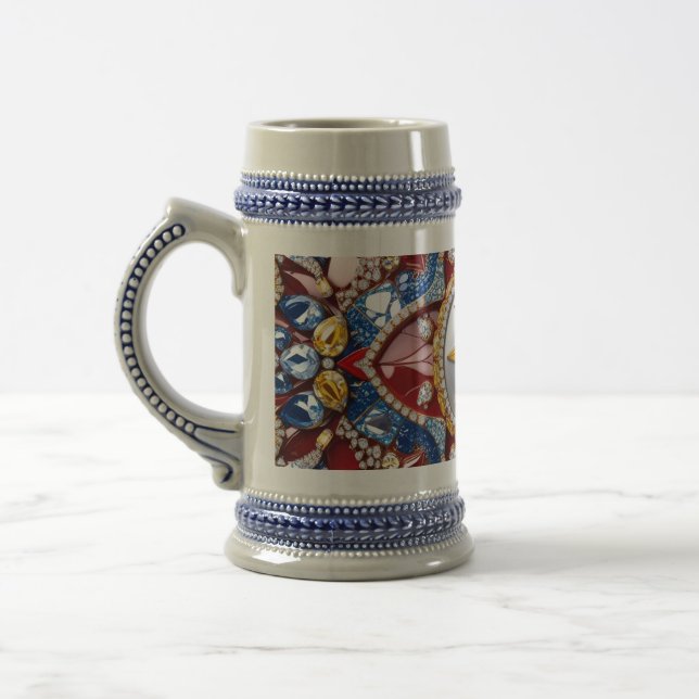 Stein Tasse mit kolumbianischem Farbdesign (Links)