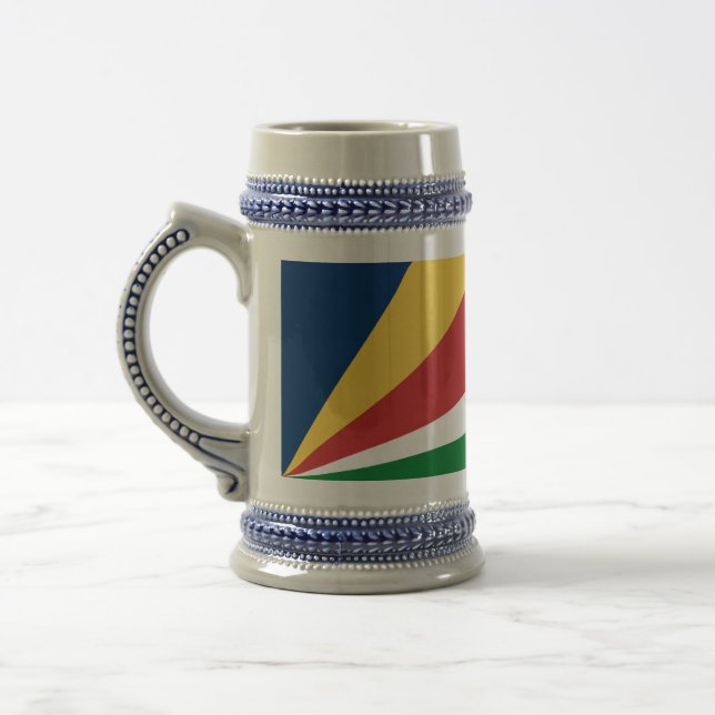 Stein Tasse mit Seychelles Colors Design (Links)