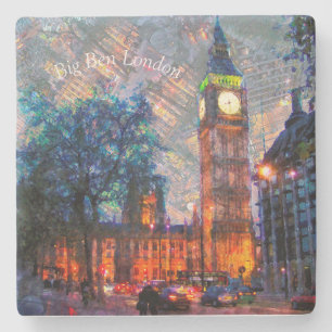 Stein Trinkuntersetzer-Big Ben London Steinuntersetzer