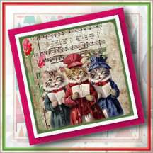 Stein TRIVET - Drei Kätzchen-Christmas-Caroler
