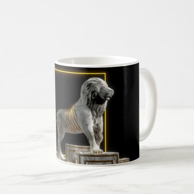 Stein-und Goldlöwe-Statue Kaffeetasse (VorderseiteRechts)