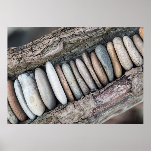 Stein und Holz (diagonal) Poster (Vorne)