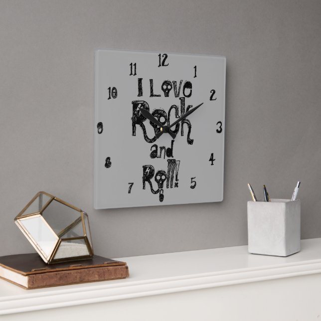Stein und Rollen Skulls Wall Uhr (Büro)