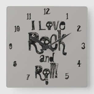 Stein und Rollen Skulls Wall Uhr
