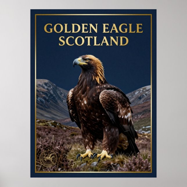 🦅 Steinadler Schottland Highland-Vogel Poster (Vorne)