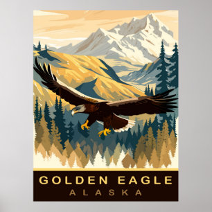 Steinadler, Wildtiere in Alaska, Reise Poster