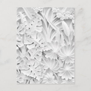 Steinarbeit in einem Leaf- und Blume-Motiv Postkarte