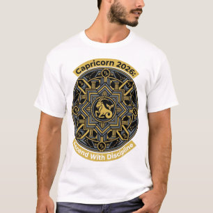 Steinbock 2026 Zodiac Mandala   Erde Zeichen Astro T-Shirt