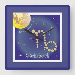 Steinbock 22. bis 20. januar quadratische wanduhr