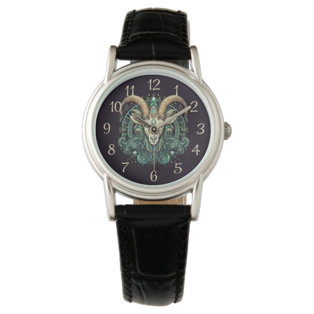 Steinbock (22. Dezember bis 19. Januar) Armbanduhr (Vorderseite)