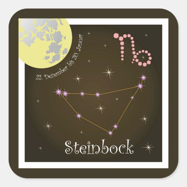 Steinbock 22. Dezember bis 20. Januar Aufkleber (Vorderseite)