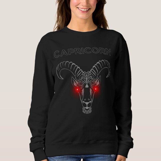 Steinbock Darkle Astrologie | Minimaler Okkulter T Sweatshirt (Vorderseite)