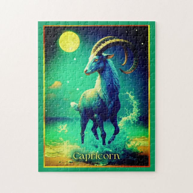 Steinbock das Meeresziegen Zodiac Sternzeichen Puzzle (Vertikal)