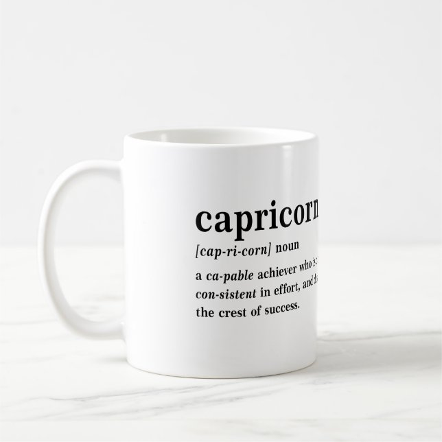 Steinbock Definition Ästhetik Astrologie Geschenk Kaffeetasse (Links)