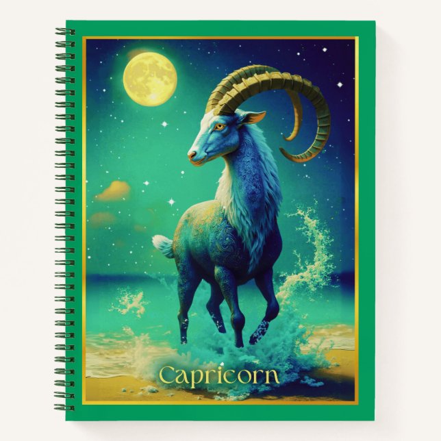Steinbock der Meeresziege Sternzeichen Journal  Notizbuch (Vorderseite)