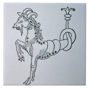 Steinbock (die Ziege) eine Illustration vom 'Poe Fliese