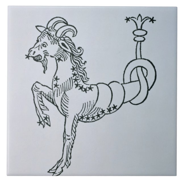 Steinbock (die Ziege) eine Illustration vom 'Poe Fliese (Vorderseite)