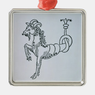 Steinbock (die Ziege) eine Illustration vom 'Poe Silbernes Ornament