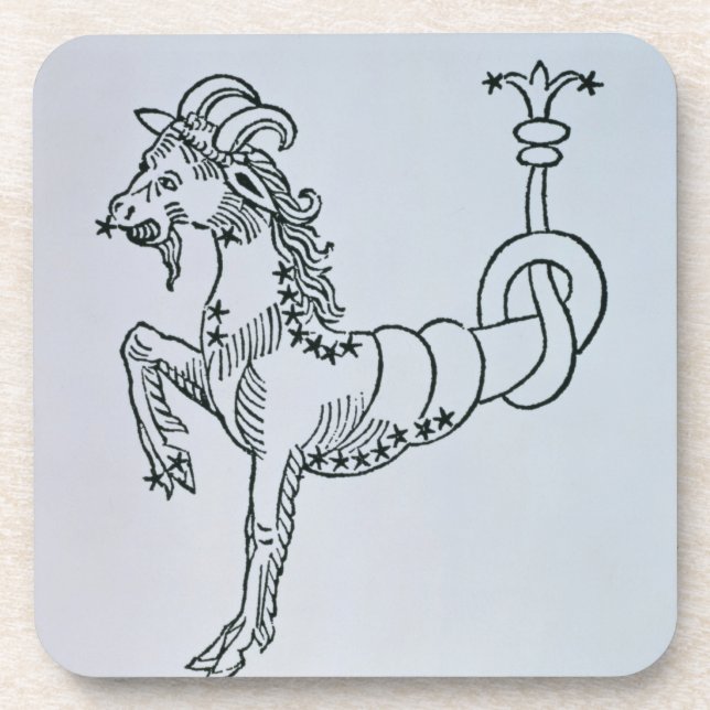 Steinbock (die Ziege) eine Illustration vom 'Poe Untersetzer (Vorderseite)