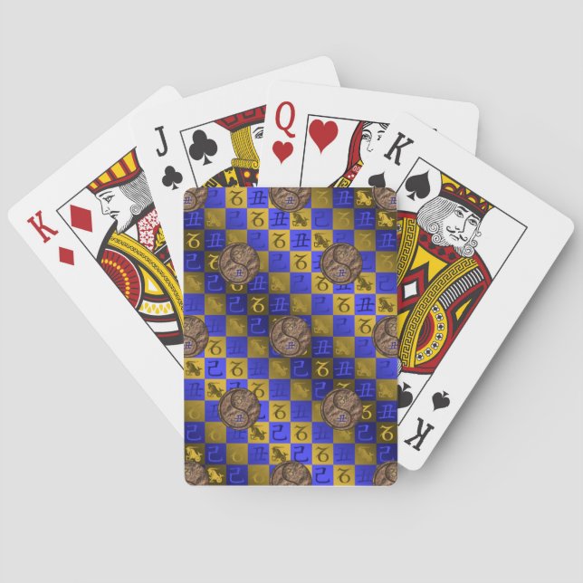 Steinbock & Erde Ochse Spielkarten (Rückseite)