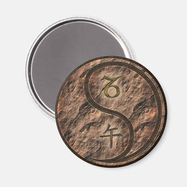 Steinbock & Erde Pferd Magnet (Vorderseite/Rückseite)
