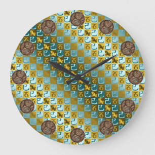 Steinbock & Erde Schlange Große Wanduhr