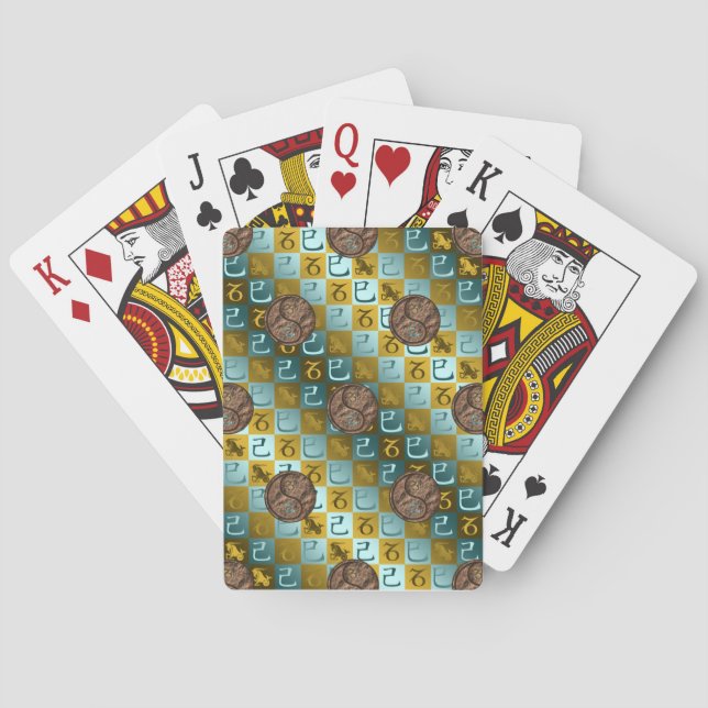 Steinbock & Erde Schlange Spielkarten (Rückseite)