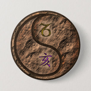 Steinbock & Erde Schwein Button