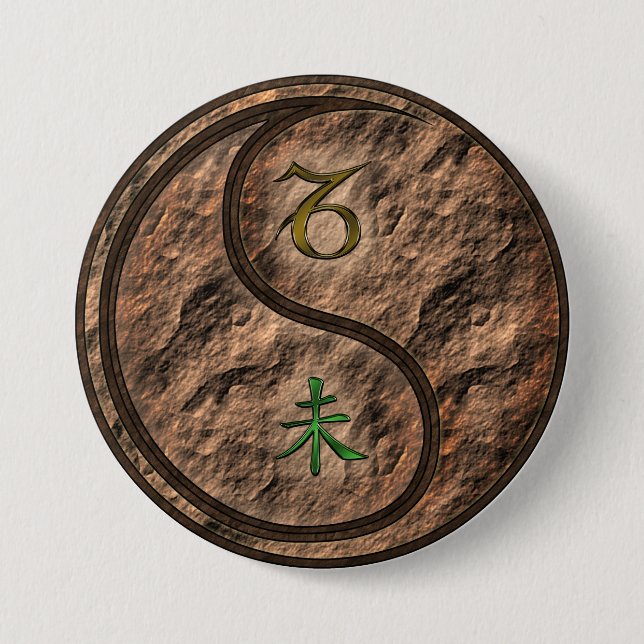 Steinbock & Erdziege Button (Vorderseite)