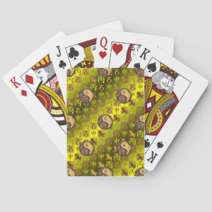 Steinbock & Feuer-Affe Spielkarten