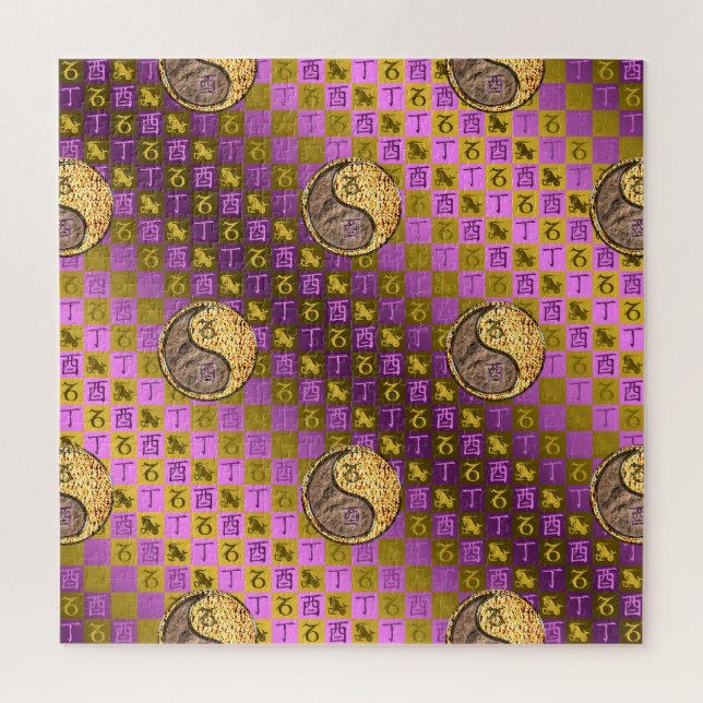 Steinbock & Feuer Hahn Puzzle (Vertikal)