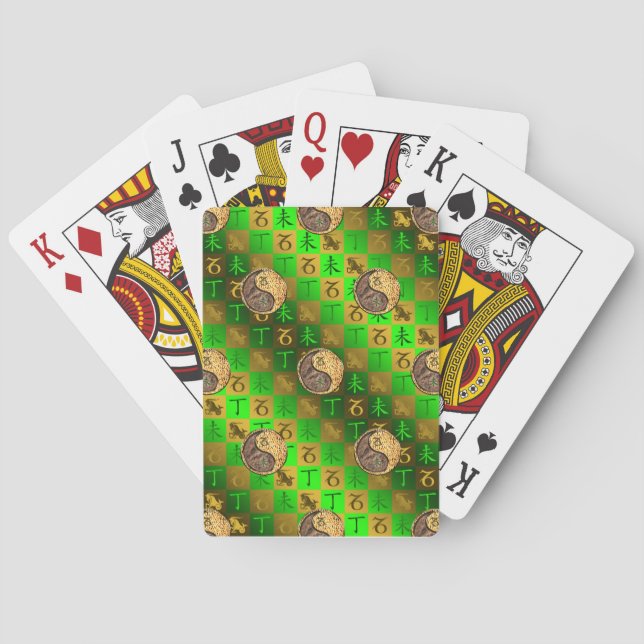 Steinbock & Feuer Ziege Spielkarten (Rückseite)