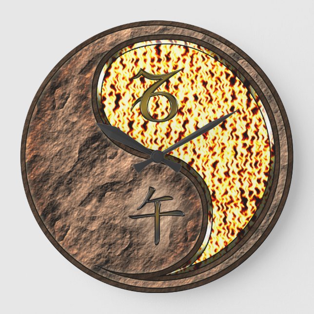 Steinbock & Feuerpferd Große Wanduhr (Vorderseite)