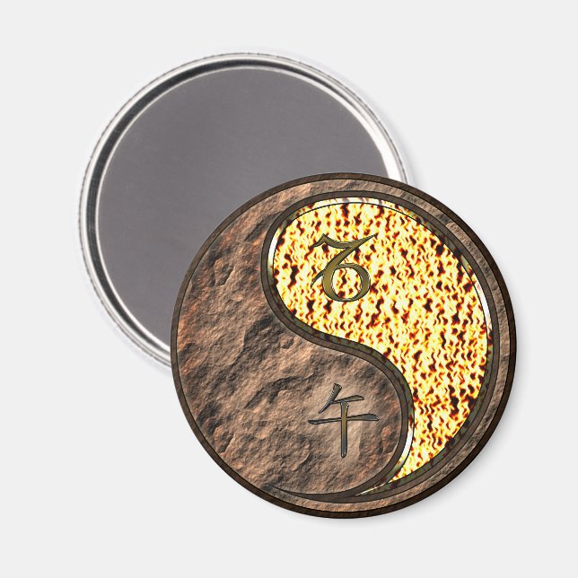 Steinbock & Feuerpferd Magnet (Vorderseite/Rückseite)