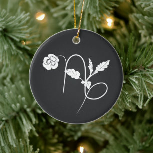 Steinbock-Geburtsblume Stiefmütterchen Sternzeiche Keramik Ornament