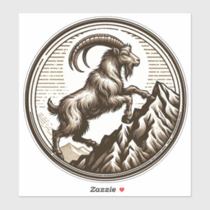 Steinbock-Geburtstag-Zodiac Ziege Bergsteigen Aufkleber