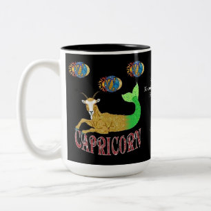 Steinbock-Geburtszeichen-Zodiak-Tasse Zweifarbige Tasse