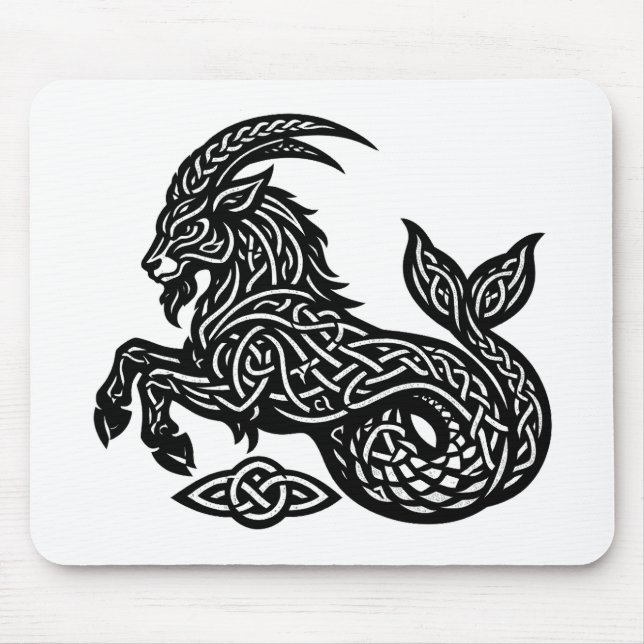 Steinbock — Heiße Tinte Zodiak Ziege‑Fisch Mousepad (Vorne)