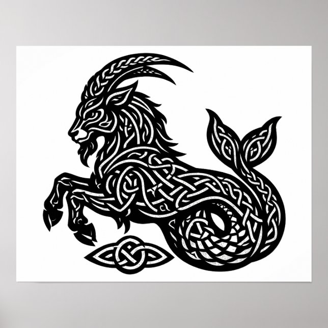 Steinbock — Heiße Tinte Zodiak Ziege‑Fisch Poster (Vorne)