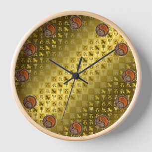 Steinbock & Holz-Drache Uhr