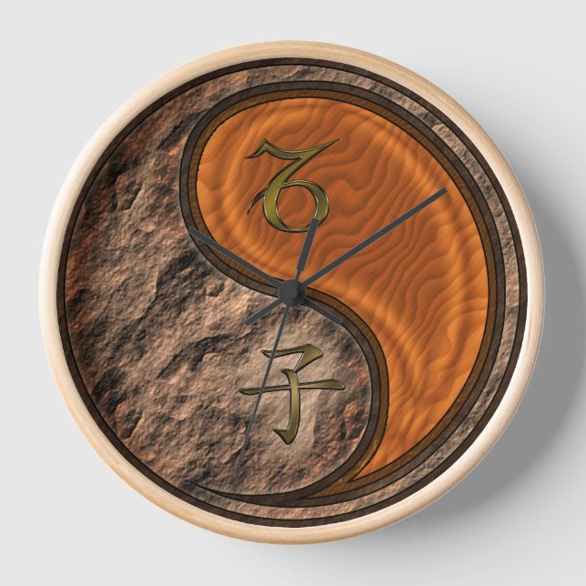 Steinbock & Holzratte Uhr (Vorderseite)