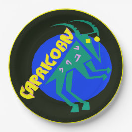 Steinbock-Horoskop-Zeichen-Tierkreis-Papier-Teller Pappteller