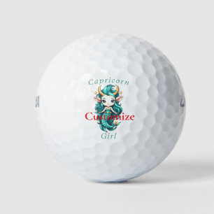 Steinbock-Mädchen Meerjungfrau Thunder_Cove Golfball